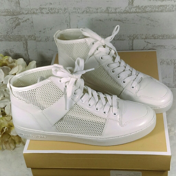 Michael Kors Shoes - Michael MK Matty High Top Optic White Sneakers